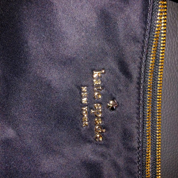 Kate Spade Black Nylon Tote With Leather Strap, Gold Hardware. - Picture 3 of 5